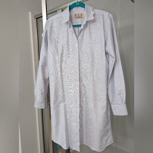 NWOT Kiel James Patrick Scalloped Oxford Shirt Dress Size M